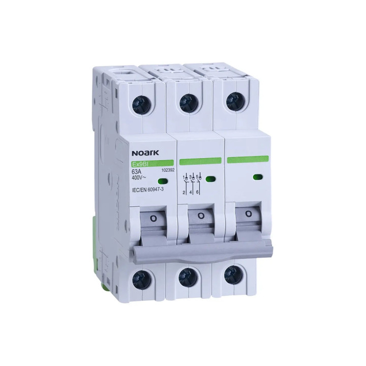 Noark 102392 3-Pole Isolator Switch, 63A, 3 Modules