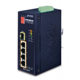PLANET ISW-514PTF Industrial 5-Port Fast Ethernet PoE+ Switch (4x PoE+ 802.3at, 1x 100FX SFP, 120W Budget, IP40, -40°C~75°C)