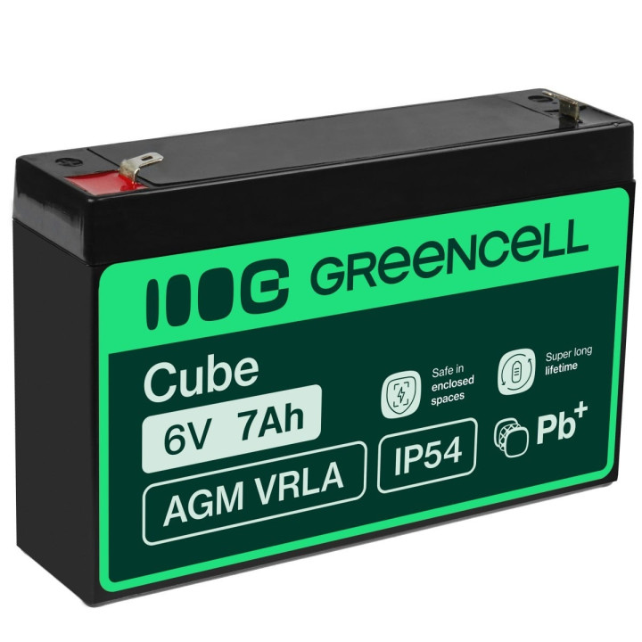 Green Cell AGM12 6V 7Ah VRLA батарея для сигнализации