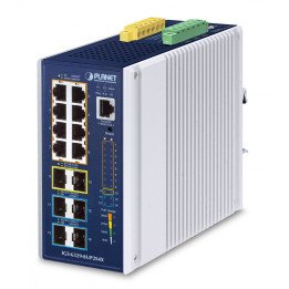PLANET IGS-6329-8UP2S4X IP30 DIN-rail Industrial L3 8-Port 10/100/1000T 802.3bt PoE + 2-Port 1G/2.5G SFP + 4-Port 10G SFP+ Full 
