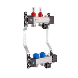 Kan-Therm 1316157077 InoxFlow Manifold with Flow Meters and Valves for Actuators Series UFST 2 Circuits