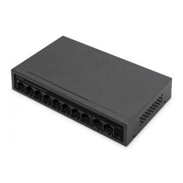 DIGITUS DN-95354 8+2 Port FE PoE Switch 8 Port PoE 802.3at, 10/100 Mbps
