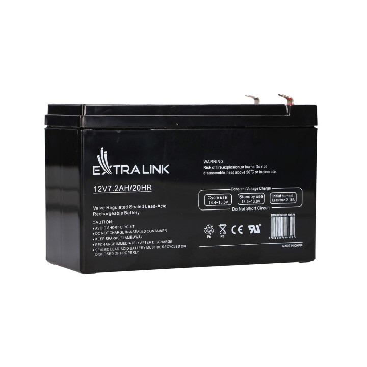 Extralink EX.6327 AGM 12V 7,2Ah sandari švino rūgšties (VRLA) baterija