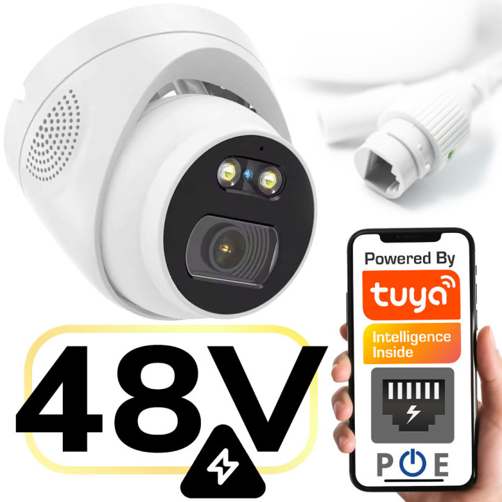 Āra drošības kamera 5MP 2,8 mm objektīvs IP66 Active PoE 48V ONVIF Ethernet TUYA