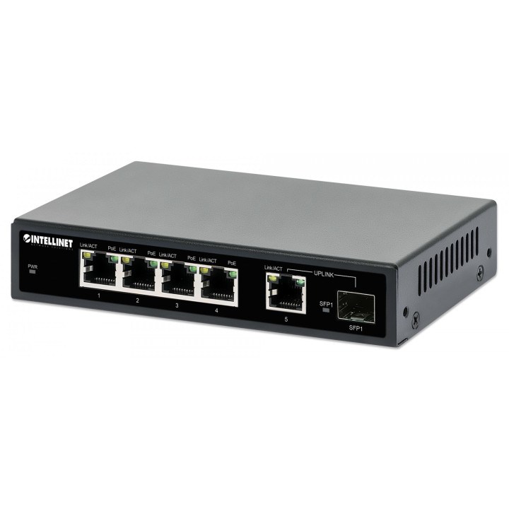 Intellinet 5-port Gigabit PoE+ jungiklis su 1 SFP - 561822