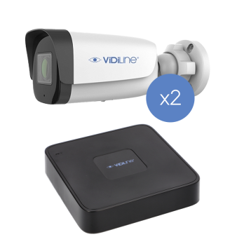 ViDiLine IP-seirekomplekt 2 kaamerat 4Mpx Zoom PoE salvesti
