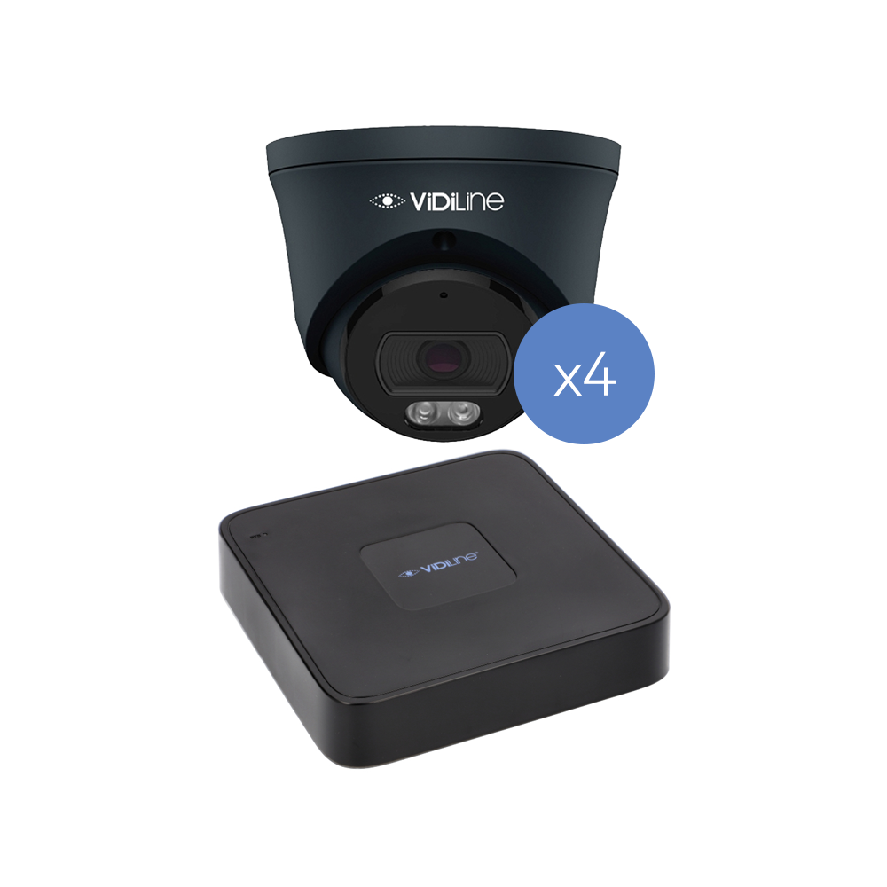 ViDiLine IP-seirekomplekt 4 kaamerat 5Mpx SMD PoE salvesti