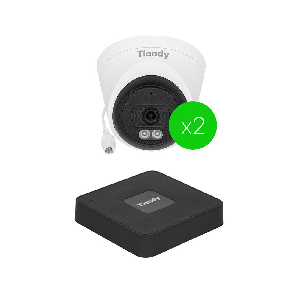 Tiandy IP stebejimo rinkinys su 2 TC-C320N kameromis ir IP irasymo irenginiu