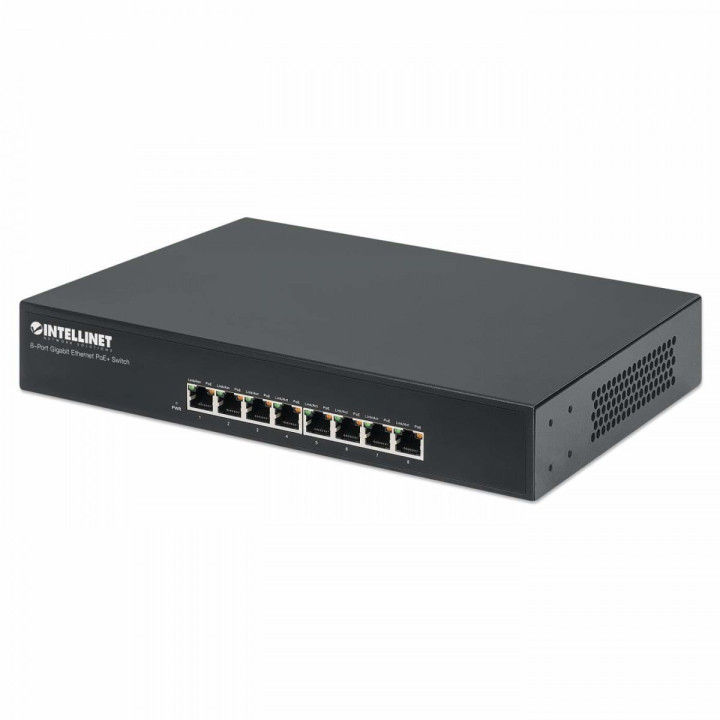 Intellinet 560641 8-Port Gigabit PoE+ Switch 8x PoE 802.3at