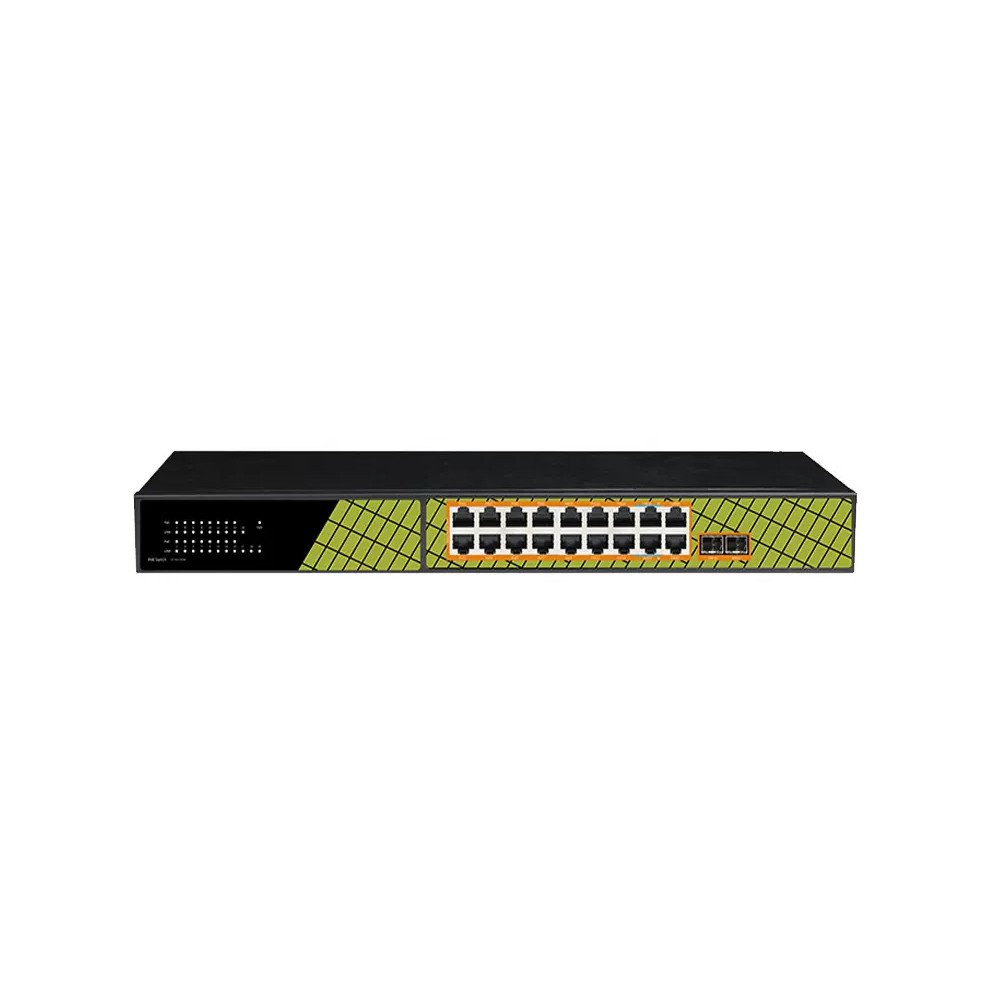 Jungiklis ViDi-G1622GB 16x PoE 1000Mb/s 2x PoE 802.3.bt 60W 2x Up-Link 1000Mb/s 2x SFP 1000Mb/s 240W