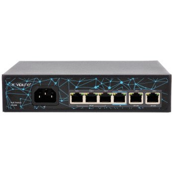 Sledzis Vidiline 4x PoE 100Mb/s 2x RJ45 Uplink 100Mb/s 65W VIDI-F0420FBL_V2