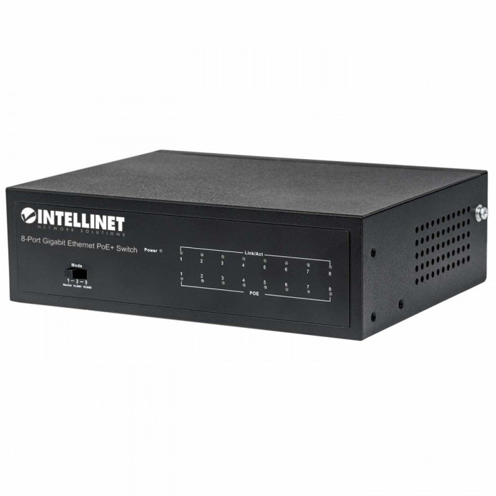 Intellinet 561204 8-pordiline Gigabit Ethernet PoE+ 60 W lauaarvuti lüliti