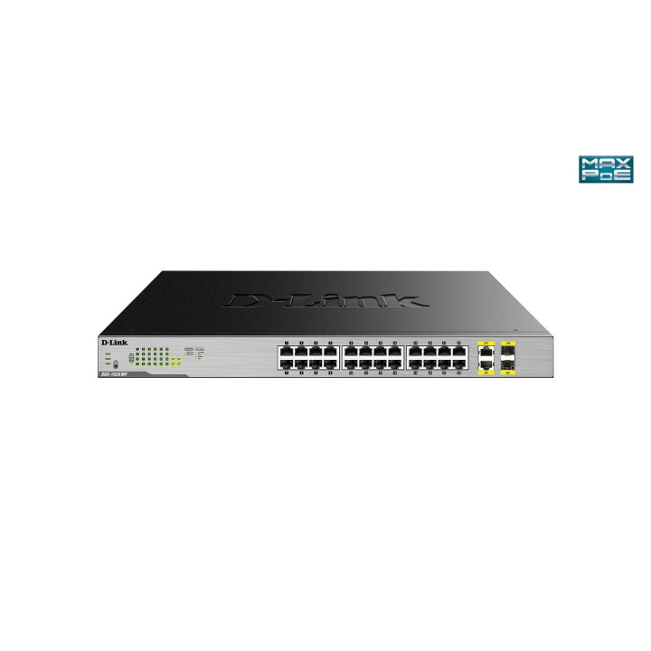 D-Link DGS-1026MP неуправляемый Gigabit PoE коммутатор 24 PoE+ 2 SFP