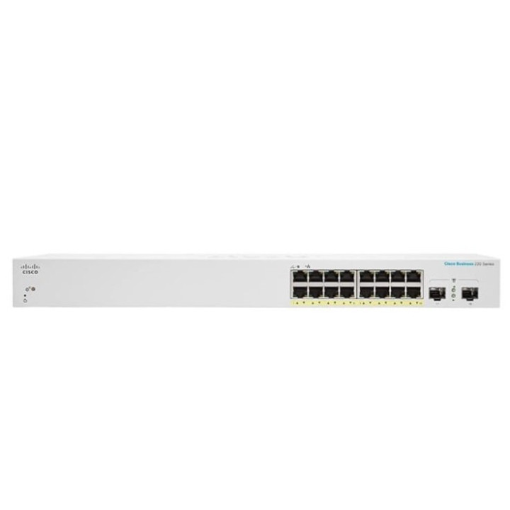 Cisco CBS220-16P-2G-EU nutikas 16-pordiline Gigabit PoE+ lüliti, 130 W
