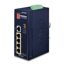 PLANET ISW-504PT Industrial 5-Port 10/100 PoE+ Switch (4 PoE+ ports, 120W budget, IP40, -40°C to 75°C)