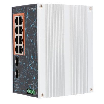 Luliti 8xPoE 1Gb/s DIN-liistu jaoks 2xSFP ViDi-DG0802G
