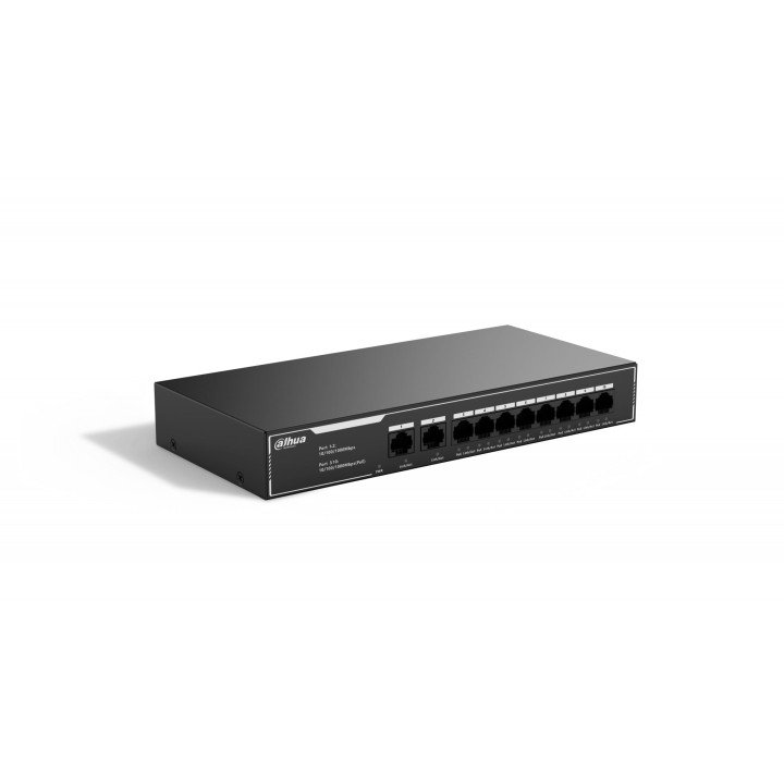 Dahua SG1010LP 10-портовый гигабитный PoE коммутатор 8 PoE
