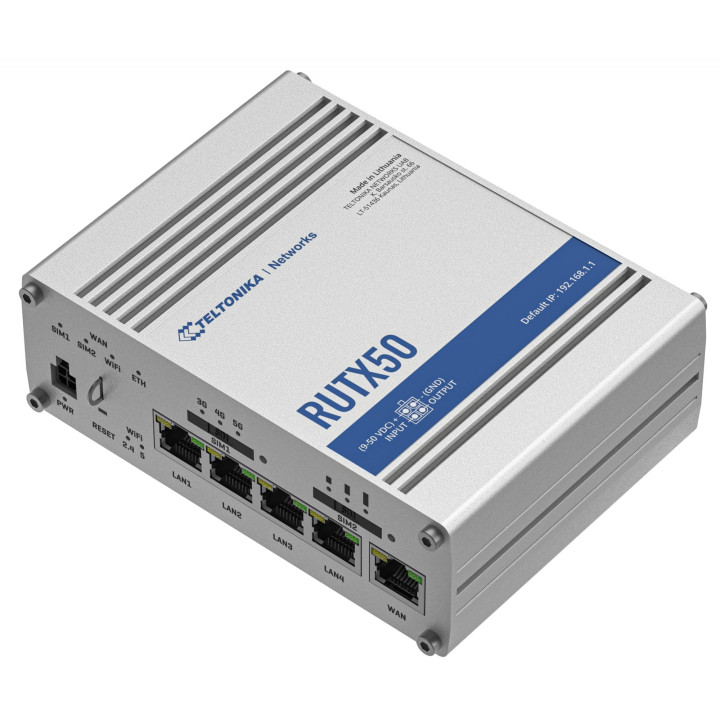 PRIEIGOS TAŠKAS 5G + РОУТЕР RUTX50 с двумя SIM-картами Wi-Fi 5, 2,4 ГГц, 5 ГГц, 867 Мбит/с Teltonika