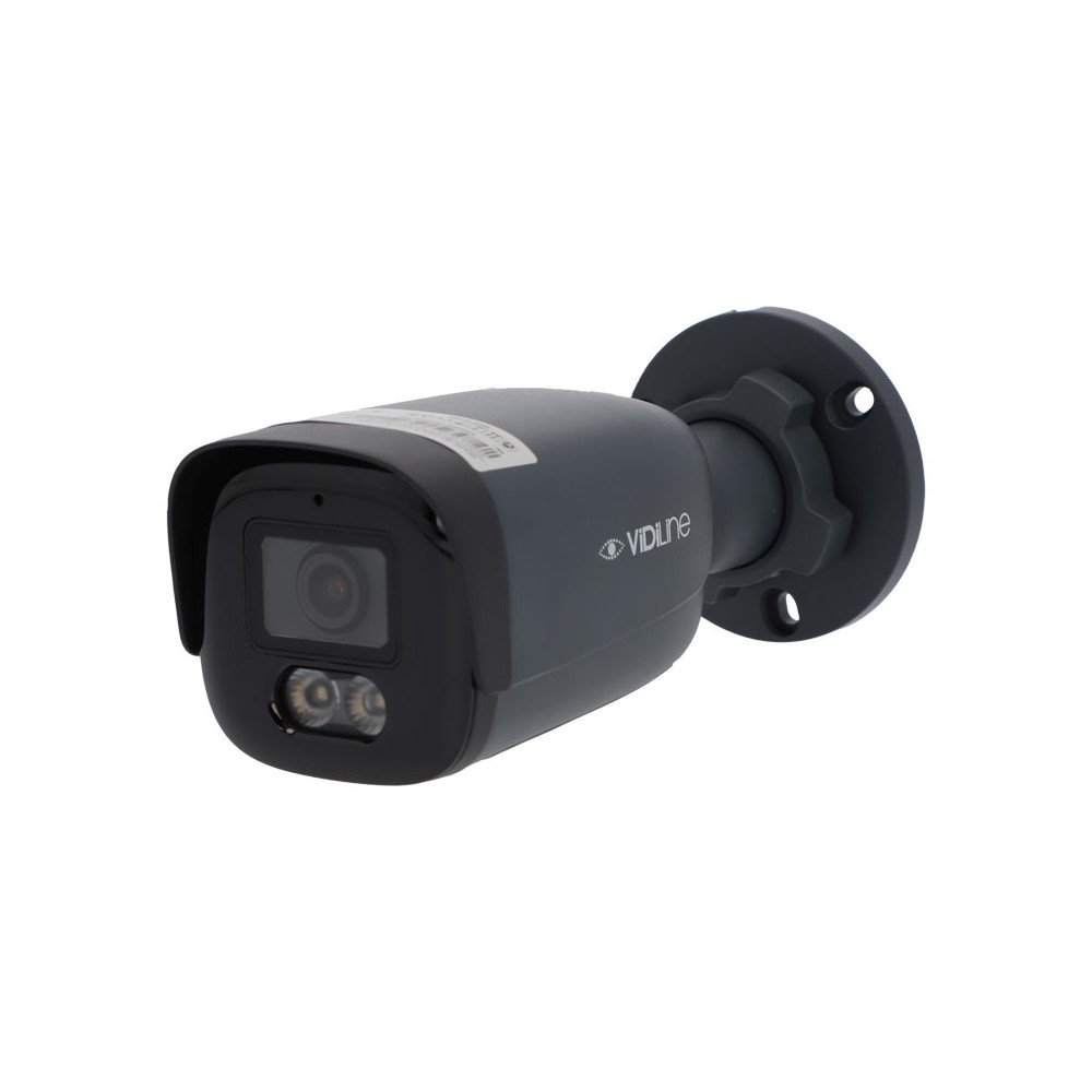 VIDI-IPC-38T Bullet IP-kamera I5W/E/A/S/G/O/M/C/2.8mm 8Mpx Dual Light Early Warning Metal Antrasiitti RAL7016