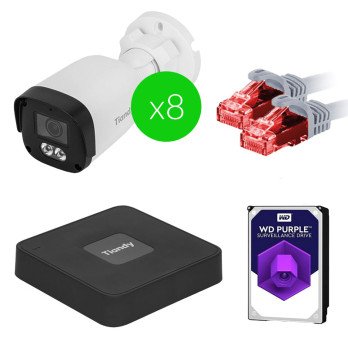 IP-seire komplekt - 8 TC-321N kaamerat, salvesti, 8 patch juhtmest, 1TB ketas
