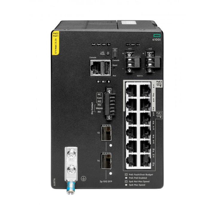 HPE Aruba 4100i lüliti 12G 8 pordi klass 4 PoE ja 4 pordi klass 6 PoE 2 SFP+ kiht 2 hallatud