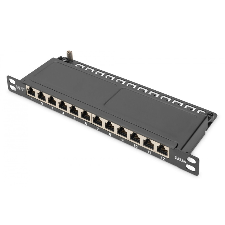 DIGITUS DN-91612S-SL-EA CAT 6A sadales panelis 12 porti ekranēts 10"