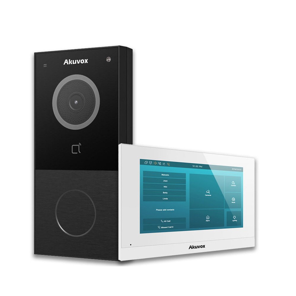 Akuvox E12W video domofonu komplekts ar C313N monitoru