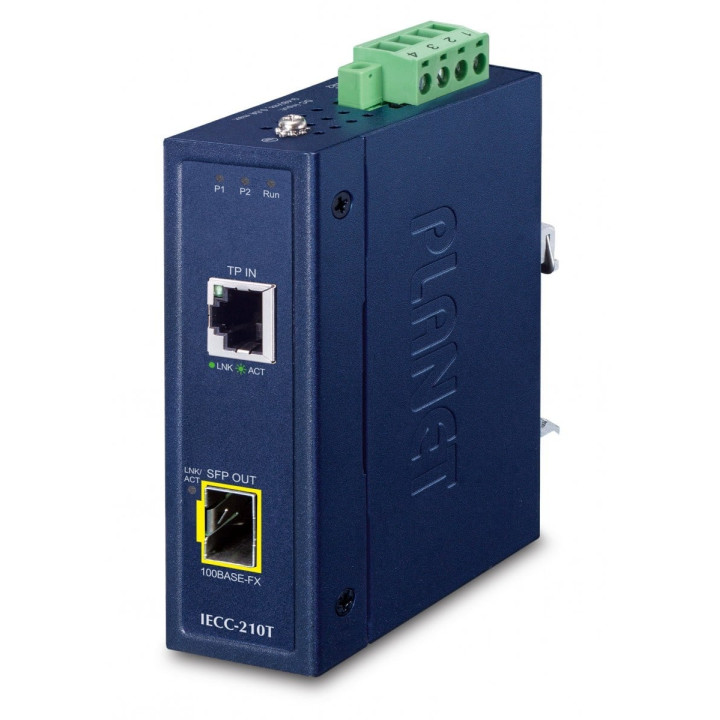PLANET IECC-210T Industrial 1-Port 100TX + 1-Port 100FX SFP EtherCAT Media Converter