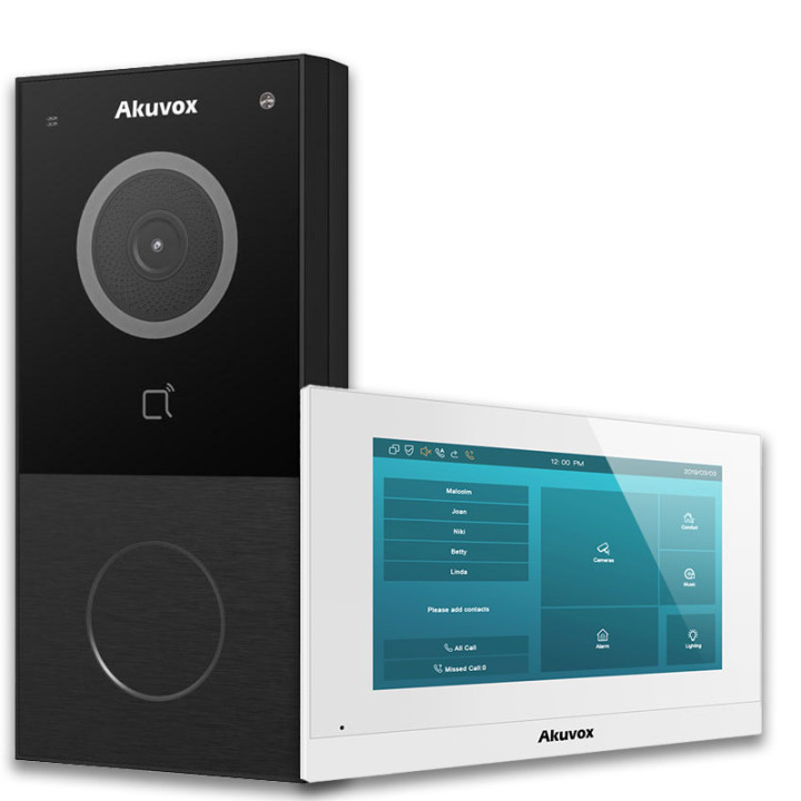 Akuvox E12W Video Doorbell Kit with C313N Monitor