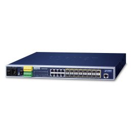 PLANET MGSW-24160F 16-Port 100/1000Base-X SFP + 8-Port 10/100/1000Base-T L2/L4 Managed Metro Ethernet Switch (AC+2 DC, DIDO)