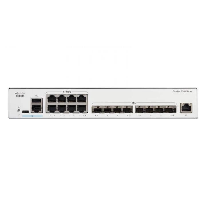 Cisco Catalyst 1300 C1300-16XTS 16-porttinen 10 GbE:n hallittu kytkin (8x 10GE + 8x SFP+)