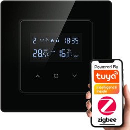 PSMART viedais termostats apkures katlam/sildītājam 3A Black RM ZigBee TUYA