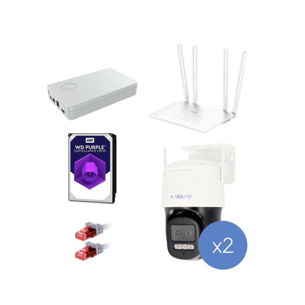 ViDiLine IP stebejimo rinkinys 2 kameros 3Mpx PTZ WiFi marsrutizatorius