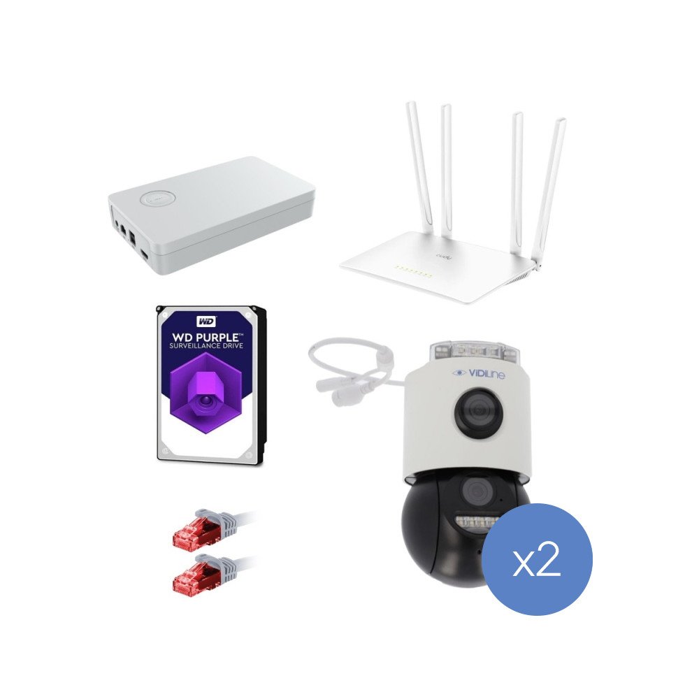 ViDiLine IP stebejimo rinkinys 2 kameros 3Mpx PT WiFi marsrutizatorius