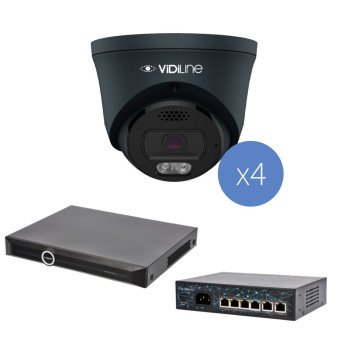 ViDiLine IP-seirekomplekt 4 kaamerat 8Mpx EW Switch Salvesti