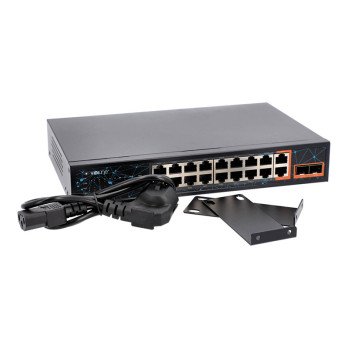 Sledzis Vidiline VIDI-F1622GBL 16x PoE 100Mb/s 2x RJ45 Uplink 2x SFP 1000Mb/s 240W