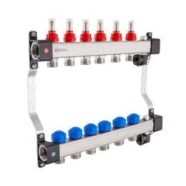KAN-therm 1316157081 InoxFlow Manifold with Flow Meters and Valves for UFST Series Actuators 6 Circuits