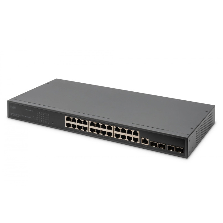 DIGITUS DN-80223 24 portu Gigabit L2+ pārvaldāms slēdzis 4 SFP+