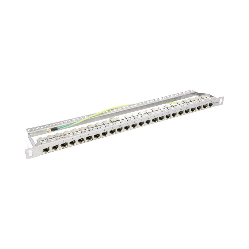 Patch panel 19" cat. 6a 0.5U 24-port keystone metal ViDi-R19-PP24-KAT6A