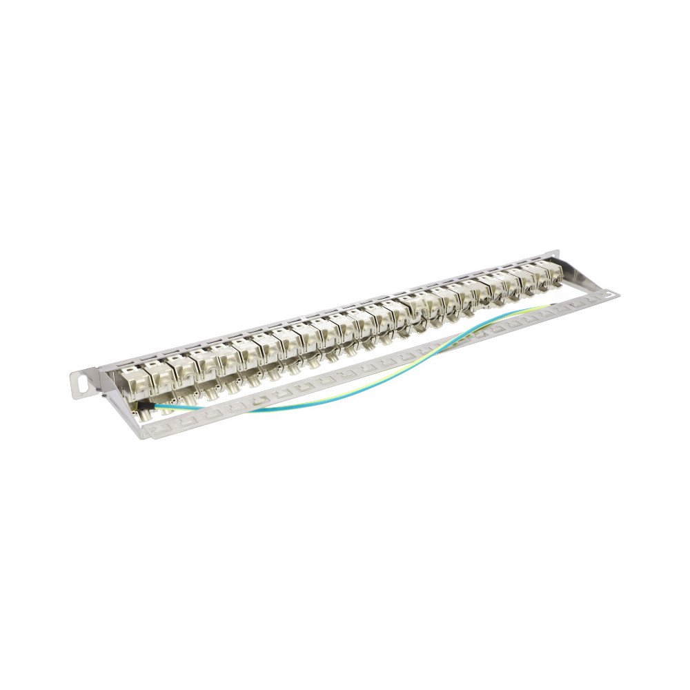Patch-paneeli 19" Cat. 6a 0,5U 24-porttinen Keystone metalli ViDi-R19-PP24-KAT6A