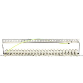 Patch-paneeli 19" Cat. 6a 0,5U 24-porttinen Keystone metalli ViDi-R19-PP24-KAT6A