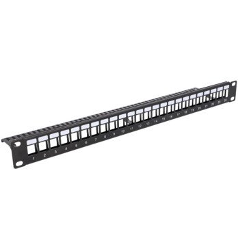 Patch panel RACK 19" 24 porttia 1U Metal ViDi-R19-PP24