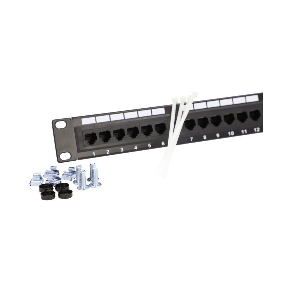 Patch panel Rack 10" 12 ports 1U cat. 6 UTP ViDi-R10-PP12