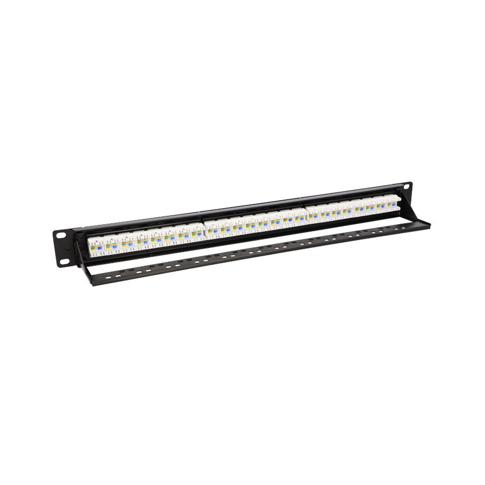 Panel krosowy patchpanel RACK 19" 24 porty 1U kat. 6 UTP Metal ViDi-R19-PP24-KAT6