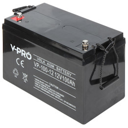 V-PRO 12V/100AH-VPRO 12V 100Ah Deep Cycle Lead-Acid Battery for Solar & UPS