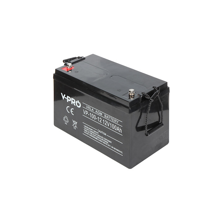 V-PRO 12V/100AH-VPRO 12V 100Ah Deep Cycle Lead-Acid Battery for Solar & UPS
