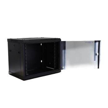 RACK-kaappi 19" 9U, ripustus jopa 60kg, karkaistu lasi ViDi-R19-9U/450-WS_V2
