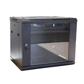 RACK spintele 19" 9U, pakabinama iki 60kg, grudintas stiklas ViDi-R19-9U/450-WS_V2