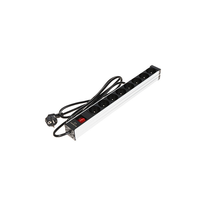 PD-8K/RACK 19" 1U PDU – 8 kontaktligzdas