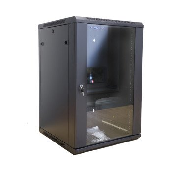 RACK-kaappi 19" Riippuva 18U jopa 60kg Karkaistu lasi ViDi-R19-18U/600-WS_V2